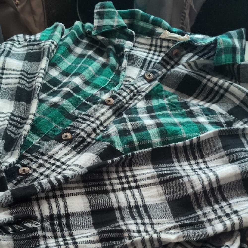 Etro Green and Black Checkered Shirt